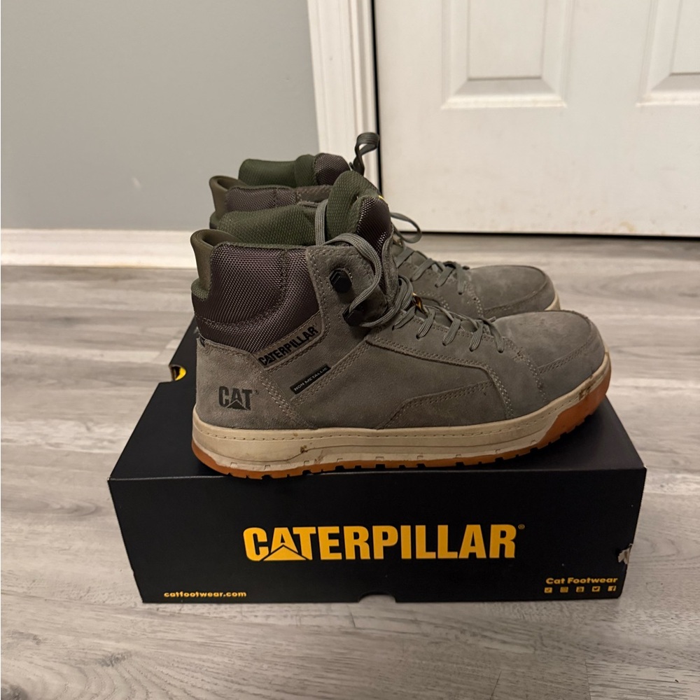 Caterpillar Olive and Gray High-Top Sneakers
